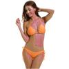 Women's Halter Sleeveless Triangle Bikini Set Solid Color Loose Fit Beach Swimwear Sexy Two Piece Bathing Suit