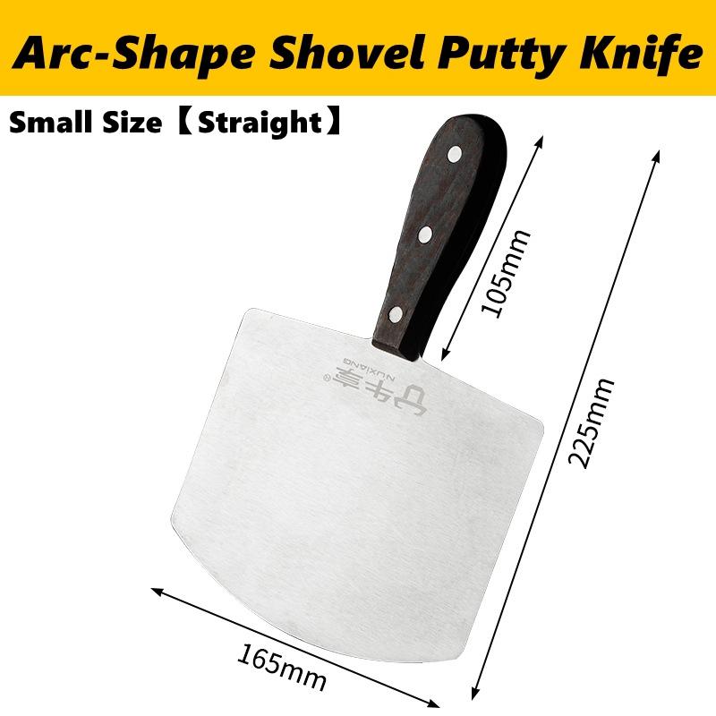 Arc-Shape Shovel Putty Knife Scraper Hand Tool For Drywall Finishing Wood Handle Trowel Scraper Putty Tool Plastic Curved Shovel
