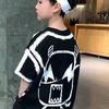 Boys Summer Casual Contrast Alphabet Graffiti T-Shirt Top+Shorts Pant Set School Kids Tracksuit Child 2PCS Outfit