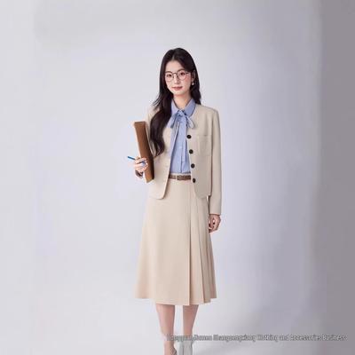 Petite Women's Formal Suit Set for Postgraduate and Civil Service Exams - Professional Short Suit Jacket