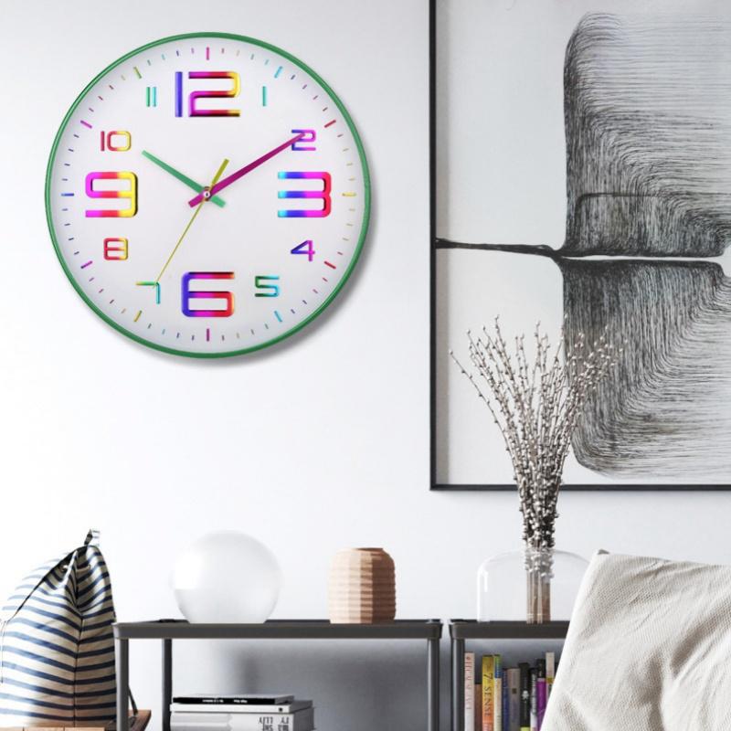 12 Inch Simple and Fashionable Wall Clock Silent Non-Ticking Decorative Clock for Office Bedroom Kitchen Living Room Decor