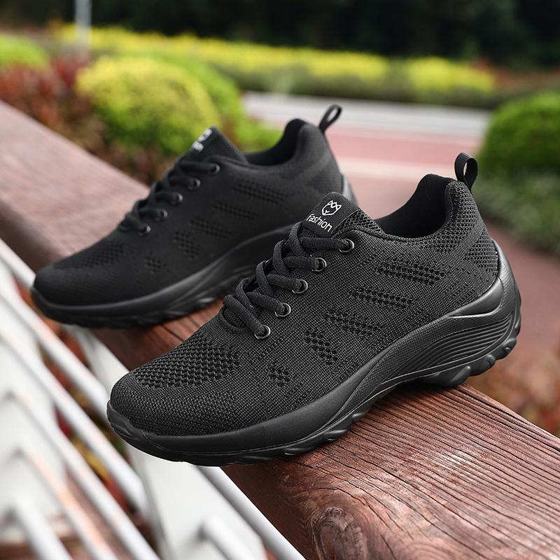 Fashion Women's Casual Sports Shoes Are Breathable Lightweight Slope Heel Outdoor Mesh Running Shoes Sports Jogging Tenis Walking Shoes