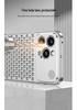 Apple 15 Pro Max Metal Honeycomb Anti-Scratch Heat Dissipation Phone Case with Spring Buckle Design for Cross-Border Use