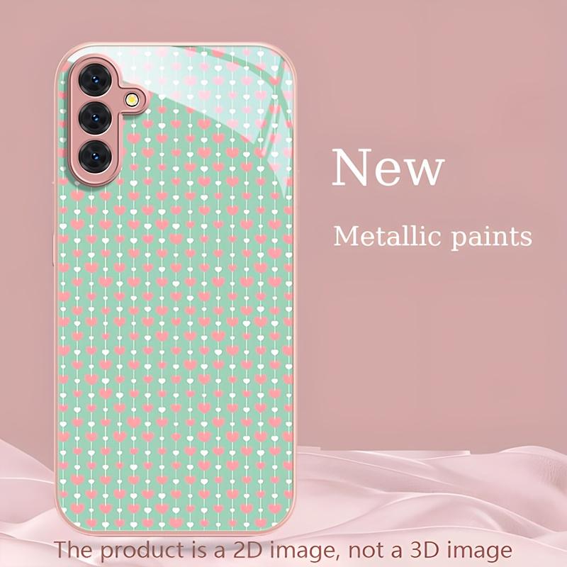 Sweet Green Pink Hearts Fashion Phone Cases Carcasa Glass Fundas for Samsung Galaxy S26 S25 S24 S23 S22 FE Ultra Plus Phone Case