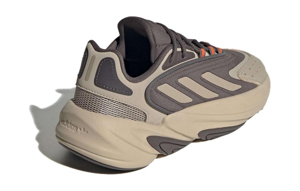 Adidas Originals Ozelia Fabric Abrasion Resistant Breathable Low top Kids Lifestyle Shoes Brown Gray Unisex IE2801