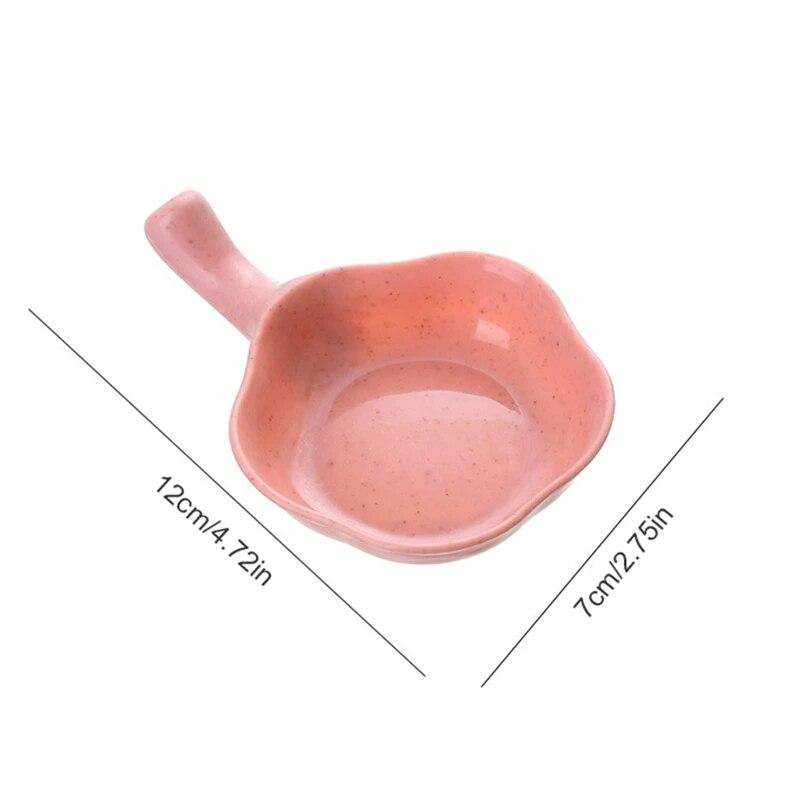 1Pc Household Tomato Soy Sauce Salt Vinegar Flavor Spices Plate Wheat Straw Seasoning Dish Tableware Small Breakfast Dish