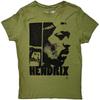 Jimi Hendrix Ladies Tshirt -M- Let Me Live Green