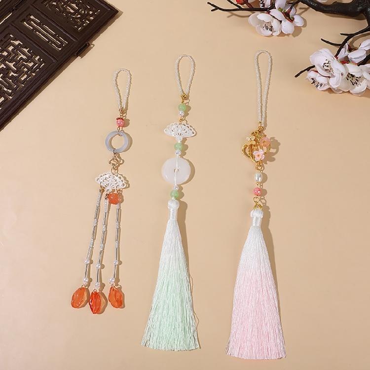 Unique Women Cheongsam Pendant Handmade Brooch with Long Tassels Female Jewelry