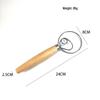 Danish Wooden-Handled Single Coil Dough Mixer: Manual Handheld Baking Tool for Flour Blending
