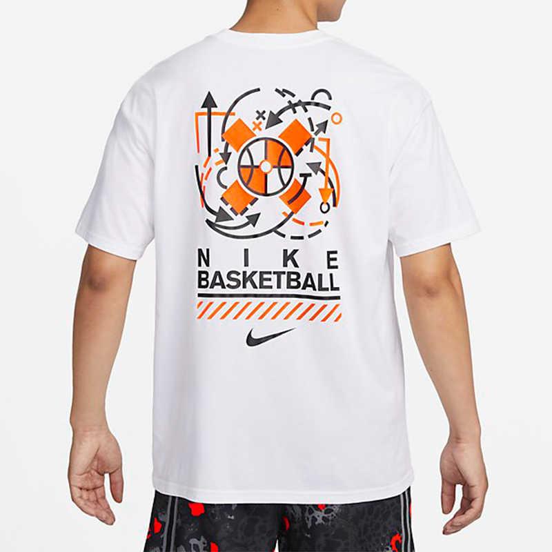 Nike T Shirts Men's White Crew Neck Moderate Straight Fit FQ0355-100