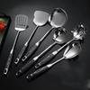 Ebony & Stainless Steel Kitchen Utensil Set with Spatula and Ladle