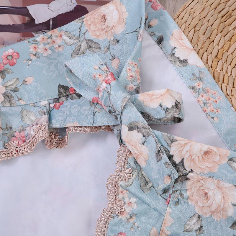 Krótkie fartuszki do połowy długości z motywem kwiatowym dla kobiet, do domu, kuchni, gotowania, fartuszki plamoodporne, kombinezony do restauracji, kwiaciarni, kawiarni, kieszeń