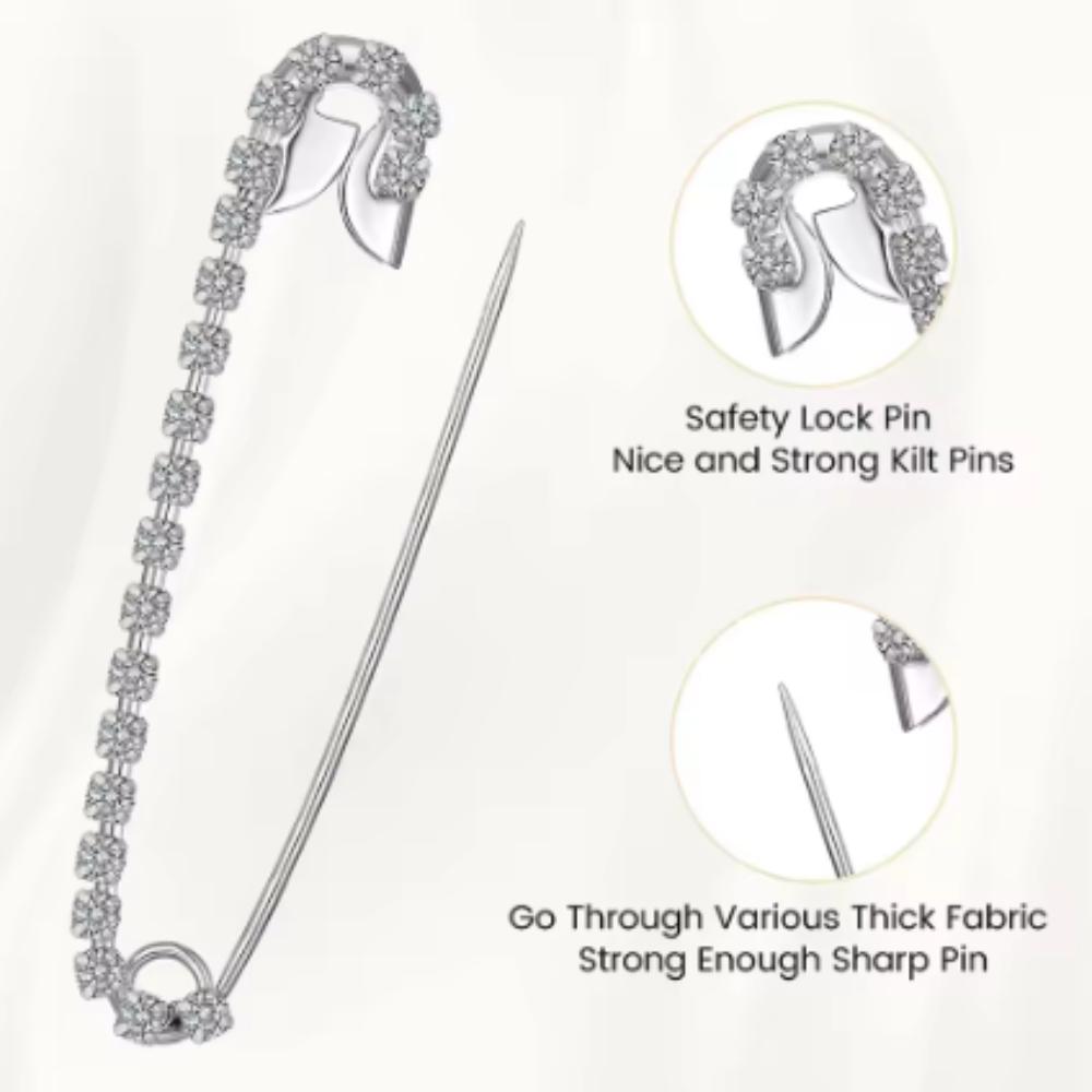 1/3/5/10 Pezzi Spilla di Sicurezza Spilla con Diamante Bianco Accessori Abbigliamento Donna Spilla Fissaggio Fai da Te Accessorio Fatto a Mano