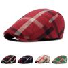 Stylish Unisex Beret Cap Vintage Plaid Pattern In 5 Colors
