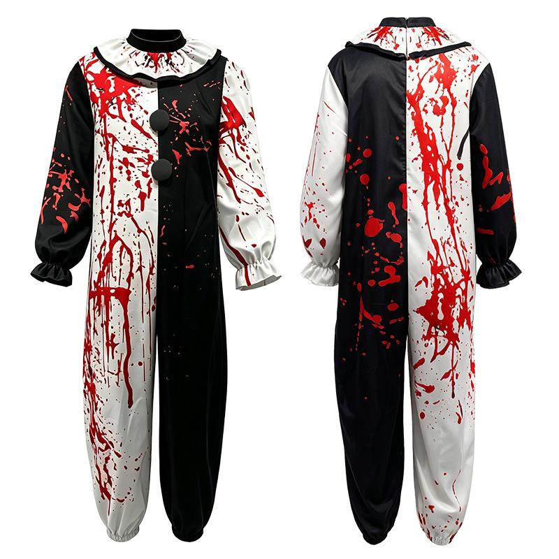 Halloween costume: scary clown cos Costume for children and adults, including onesies and role-playing outfits