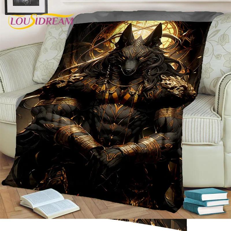 Anubis faraon Horus mumia mitologia egipska bogowie koc, miękki koc do rzucania dla domu sypialnia kanapa z funkcją spania narzuta na piknik koc dziecięcy