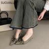 Fashion SUOJIALUN 2025 New Brand Women Pumps Shoes Fashion Pointed Toe Slip On Ladies Elegant Single Shoes Thin Low Heel Pumps Shoes