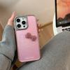 Foundation line Kitty cat for iPhone 16 mobile phone case iPhone15promax three-dimensional flash diamond bow