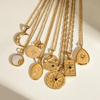 Elegant Stainless Steel Necklace Zirconia Pendant Clavicle Chain Adjustable Length Neckchain Stylish Choker Jewelry