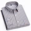 Luxury Hight Qulity 100%Cotton Long-sleeve Shirts for Men Slim Fit Casual Plaid Shirt Houndstooth Office Clothes Elegant Tops