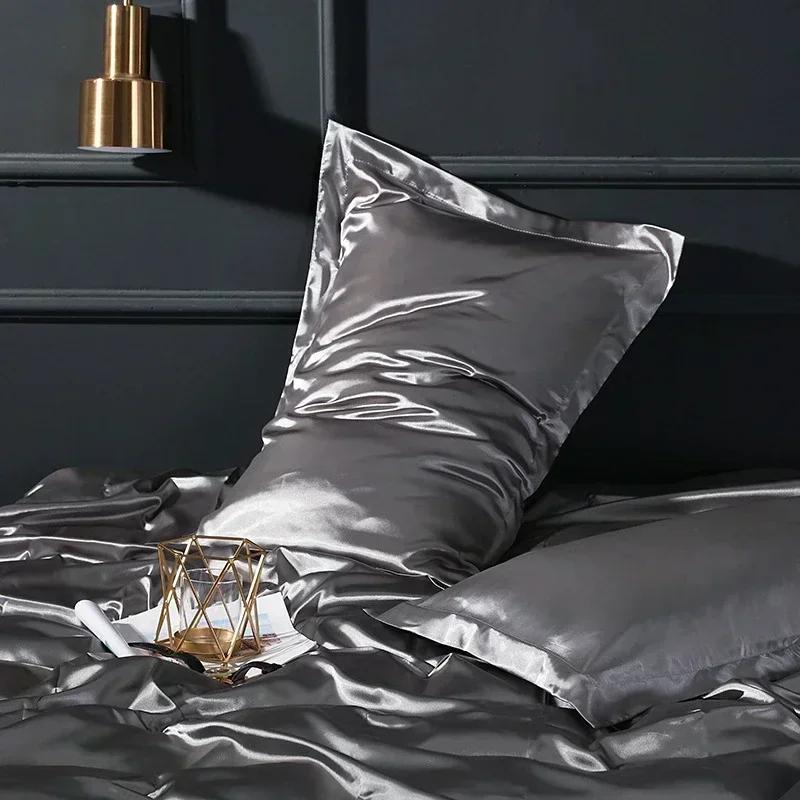 Luxury Blending Mulberry Silk Pillowcase Satin Soft Silky Two-sided Pillow Case Skin Beauty Skin Friendly Pillow Cover Solid