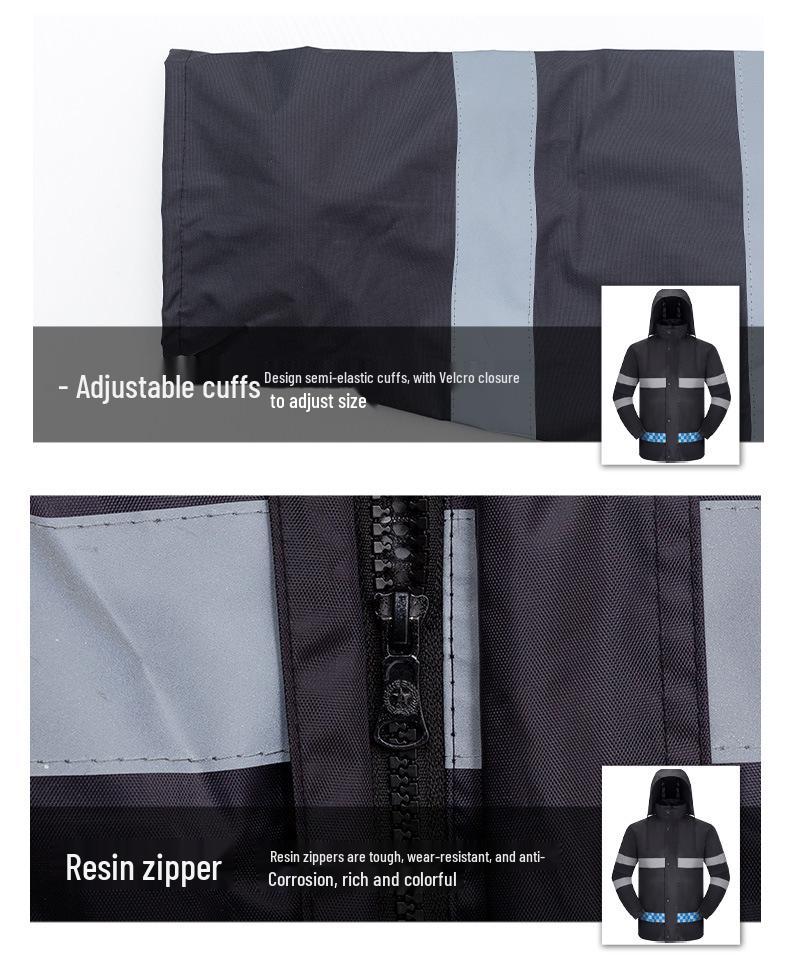 Reflective Raincoat and Rain Pants Set for Outdoor Traffic Duty and Flood Control