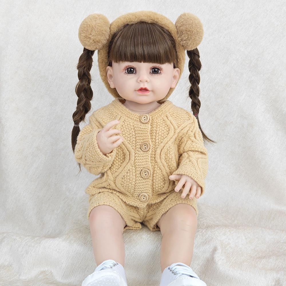 55CM Full Body Soft Silicone Reborn Toddler Doll Lifelike Soft Touch High Quality Doll Gifts for Children home Birthday Christmas gifts