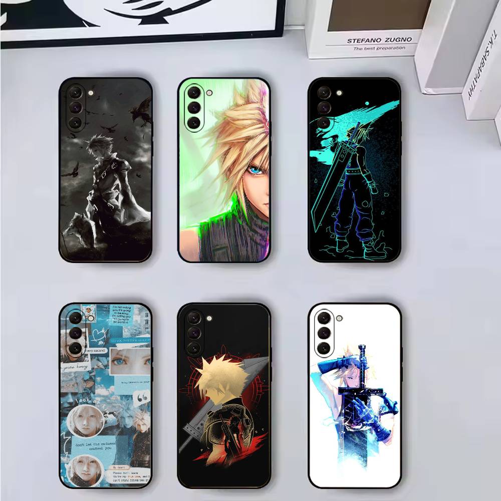 F-FINAL F-FANTASY Cloud Strife Phone Case For Samsung Galaxy A73,A72,A71,A70,A53,A52,A51,Others Soft Black Cover