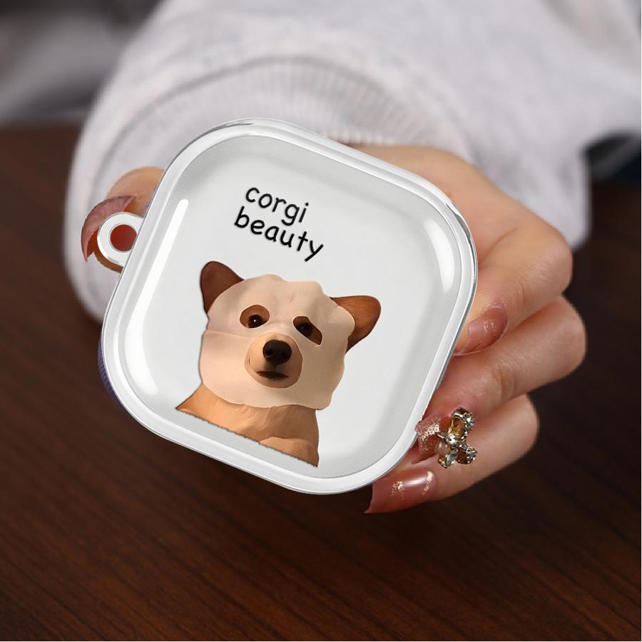 Clear Earphone Cases Cover With Hook Case For Samsung Galaxy Buds 4Pro 2 2Pro 3Pro Live 3 FE 4 Pro Funny Cat Dog Pattern