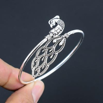 Pfau Vintage Edelstein Armreifen 925 Sterling Silber Armreif Schmuck Geschenk Für Unisex LG-151