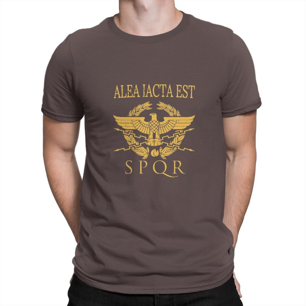 Alea Iacta Est T-Shirts for Men Ancient Rome Unique 100% Cotton Tee Shirt Round Neck Short Sleeve T Shirt Gift Clothes
