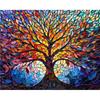 DIY Tree of Life Paint by Numbers Kits Drawing Paintwork On Canvas 15.75x19.69inch Without Frame Oil Painting Kit by Numbers