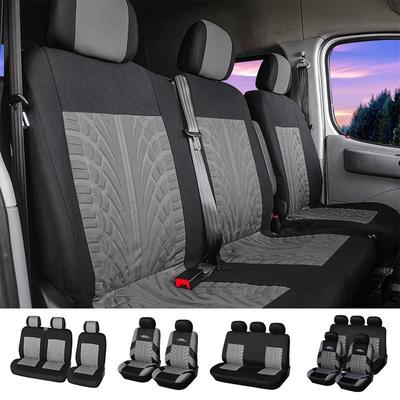 Set di sedili grigi, coprisedili anteriori, coprisedili per camion, coprisedili posteriori, coprisedili universali per auto, vari stili