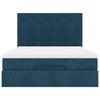 Ottoman Bed with Mattress Dark Blue 140x190 Cm Velvet