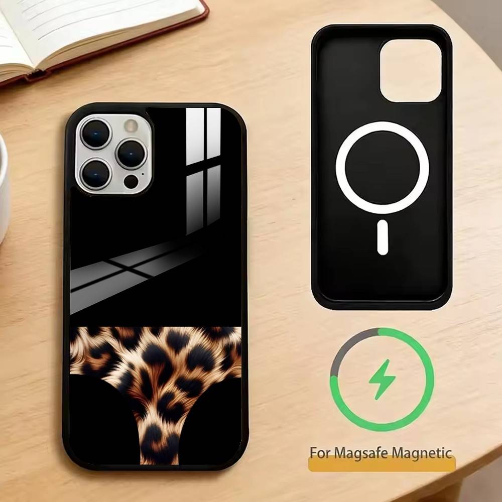 Funny leopard print underwear   Phone Case For iPhone17,16,15,14,13,12,11 Plus,Pro Magnetic For Magsafe Wireless Charging iPhone12PROMAX