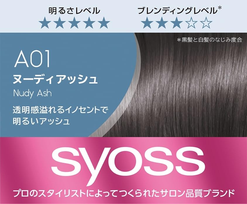 Syoss Colorgenic Milky Hair Color A01 Nude Ash subtle 50g 100mL 1 bottle (For grays, salon-quality at-home use) [Quasi-drug] + (x 1)