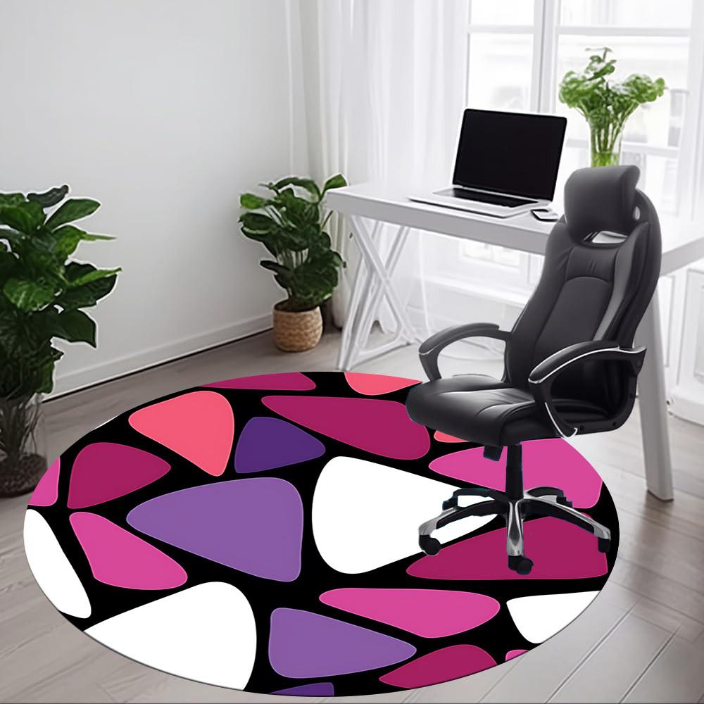 1pc Abstract Pattern Office Round Rug, Non-slip, Soft and Durable Office Rug for Interior Decoration, Perfect for Office, Beautiful Decoration yy26031