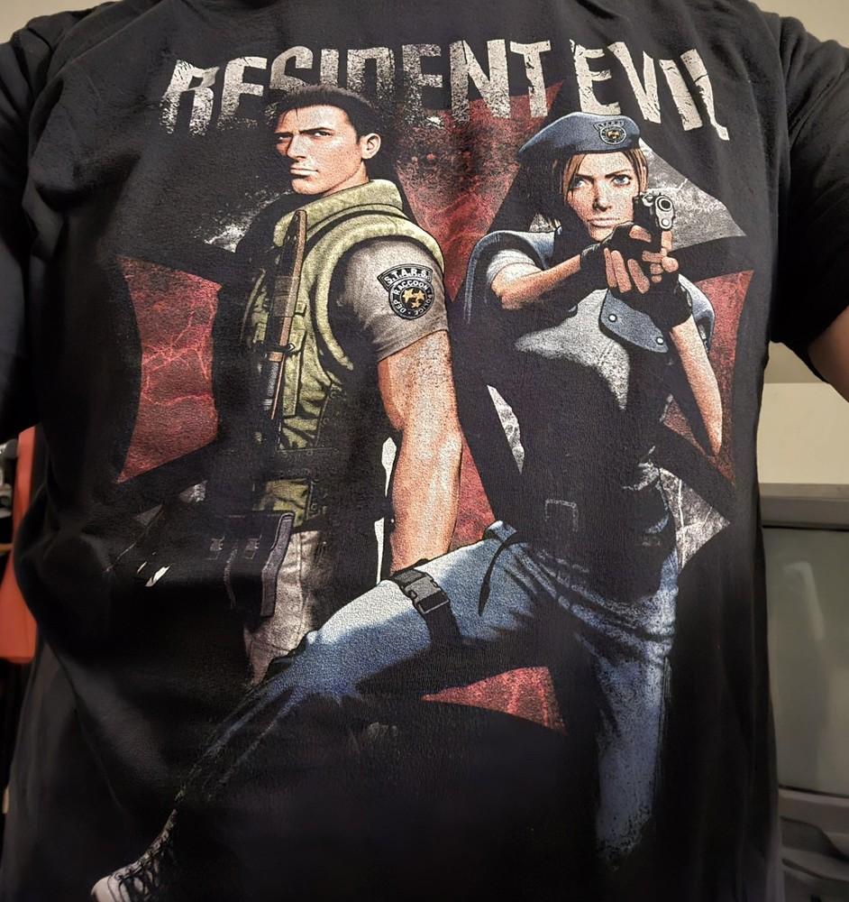 

Shinkiro Jill and Chris Shirt Resident Evil Movie 90s Black T shirt NH27943 Unisex T-Shirt XXXXL