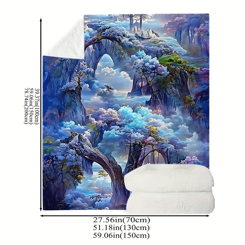 1 Person Natural Wonderland Printed Blanket - Lightweight flannel Throw sofa, bed, travel, camping, living room, office, sofa
