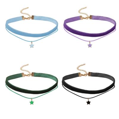 Vintage Aksamitny Punkowy Naszyjnik Choker dla Kobiet Dziewczyny Wielowarstwowy Gotycki Kołnierz Naszyjnik Modna Biżuteria Prezent Urodzinowy
