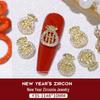 Nail Art Scintillante di Zirconia per Capodanno: Borsa del Denaro Attira-Ricchezza, Zucca di Lusso con Diamanti e Ornamenti per Unghie Oro/Argento