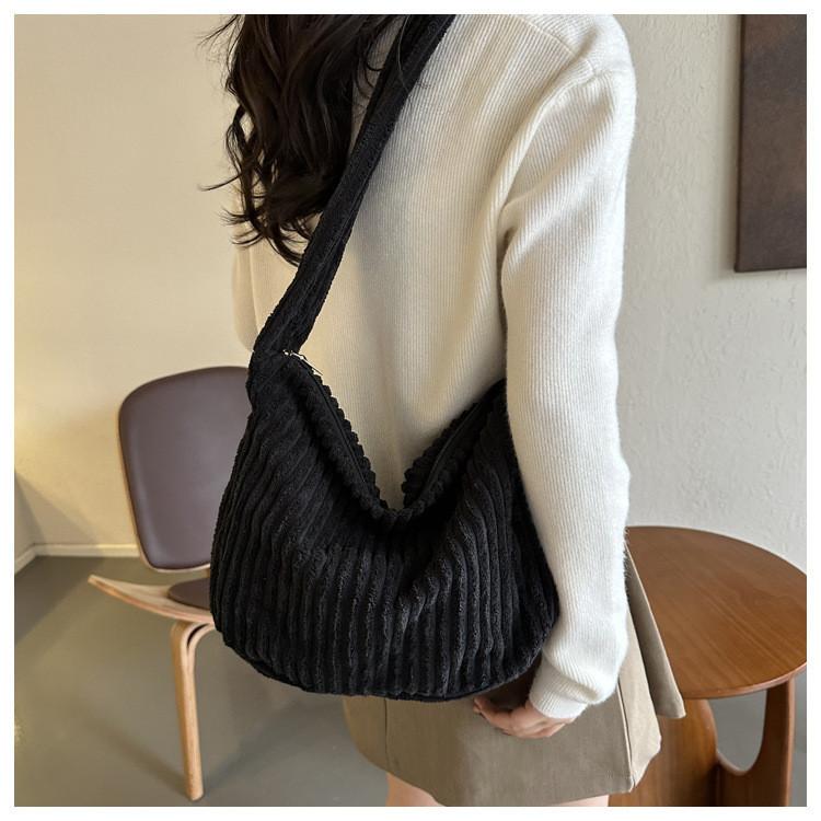 Fashionable Corduroy Tote Bag For Women Soft And Spacious Winter 2023 Shoulder Bag