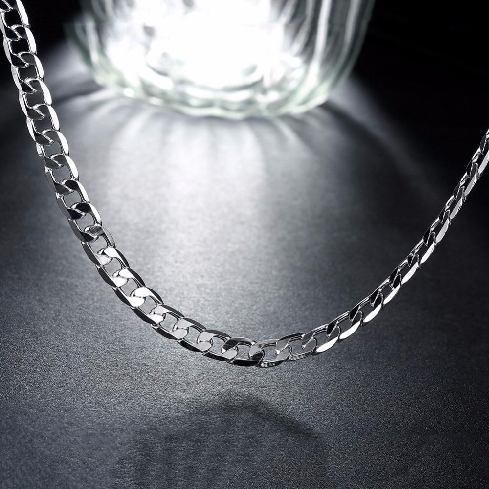 6mm 16inch -24inch Link Chain Necklaces Silver Jewelry Men Necklace ,925 Sterling Silver Necklace Men Jewelry Accessories
