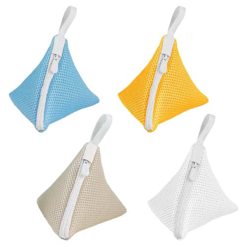 

Aquafix Laundry Net, Set of 4, Mini Laundry Detergent Net, Laundry Magchan, Durable Zipper, Travel/Home Use (12cm, Blue, Yellow, Beige, White)