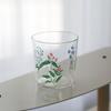 Simple glass cup, Japanese style creative casual cup, high borosilicate glass floral glass cup, milk cup, ins wind cup