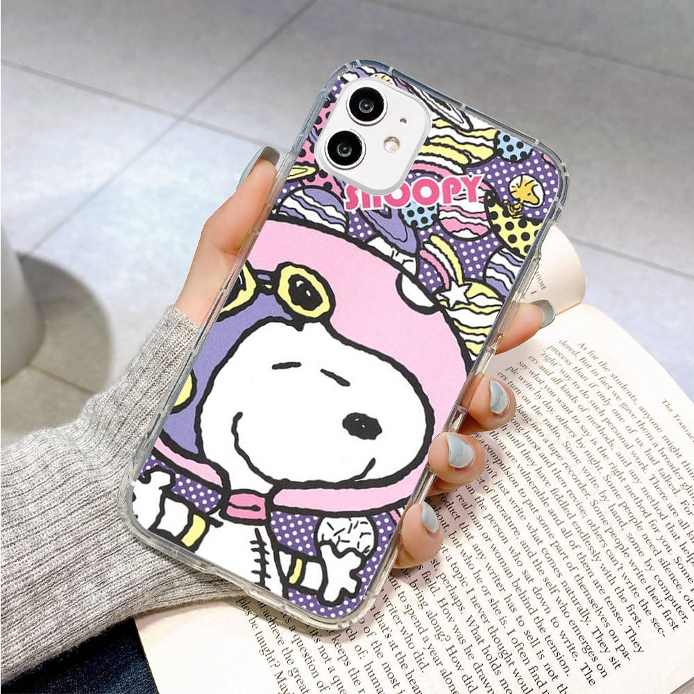 Case for Samsung A04 A14 A23 A34 A54 M23 M33 M52 M53 Realme 10 9 C30S C35 C55 VIVO Y02S Y21 Y51 X80 Pro Transparent Cover NI38 Funny Snoopy