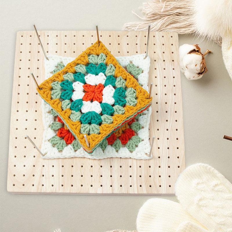 Wooden Blocking Board Granny Square Crochet Board Crafting With 324 Small Holes Blocking Mat Blocking Board For Knitting Crochet