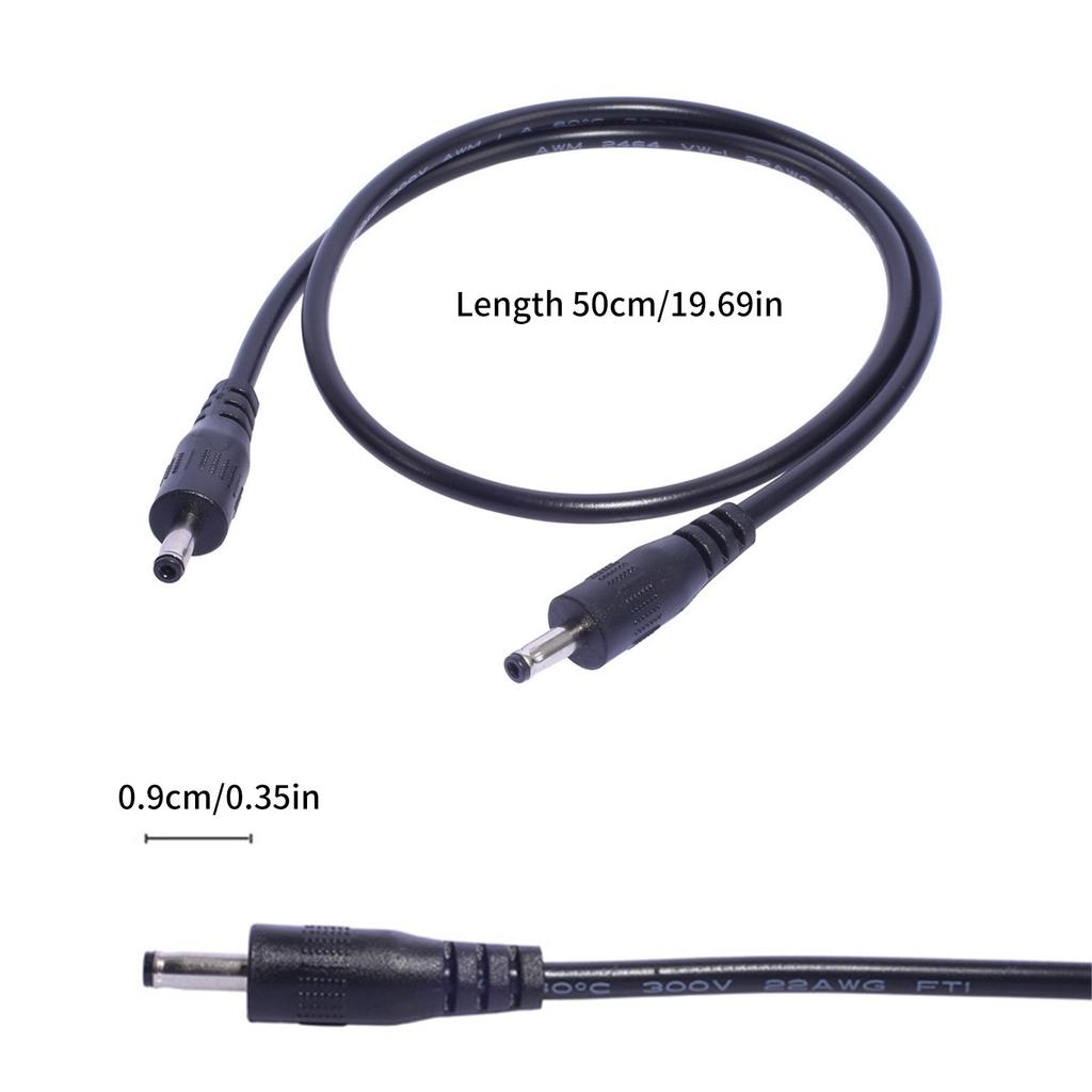 Cabo de alimentação universal macho para macho de 3,5 x 1,35 mm, fio de cobre 22 AWG para roteadores, s, luzes LED, ventiladores e muito mais