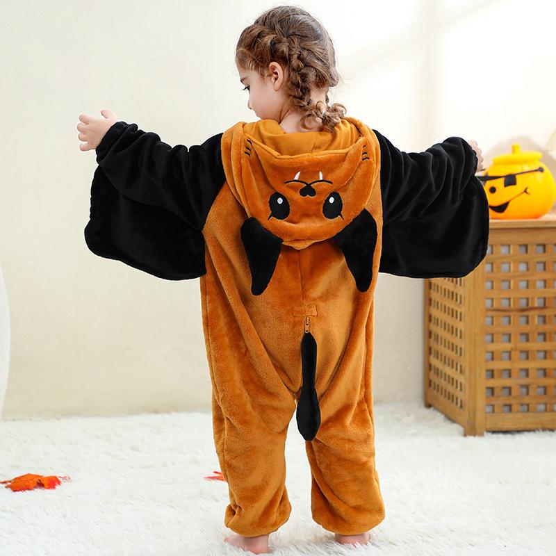 Dziecięcy kombinezon strój na Halloween piżama świąteczna polarowy strój ciepłe stroje świąteczne dla chłopców i dziewczynek przytulny świąteczny strój
