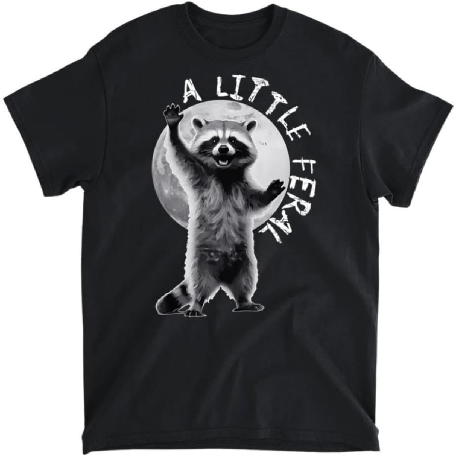 

A Little Feral Raccoon with Moon Animal Raccoon Trash Panda T-Shirt, Long Sleeve Shirt, Sweatshirt, Hoodie Unisex Adult Size Made in Canada XXXXXL різнокольоровий